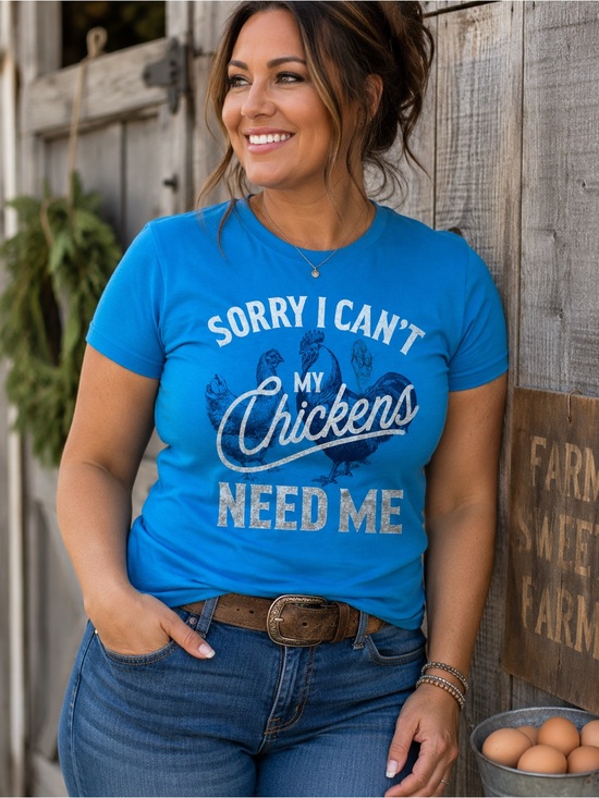 Gildan Tops - Sorry I Can't My Chickens Need Me Graphic Tshirt NWT